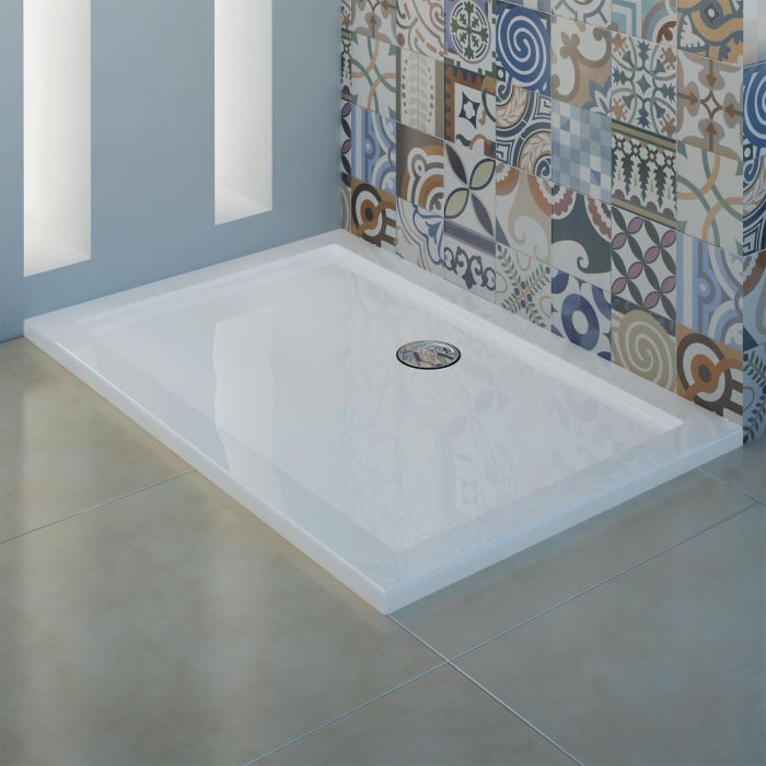 Piatto Doccia Acrilico Bordato Bianco Lucido mod. Flower main product photo