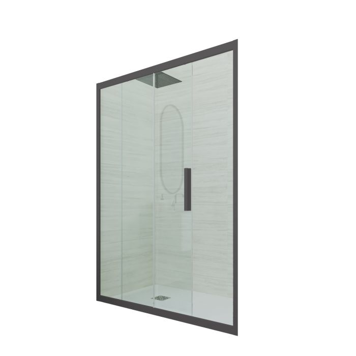 Porta doccia 1 anta scorrevole H 200 Vetro Trasparente Profilo Antracite mod. Deco main product photo