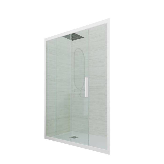 Porta doccia 1 anta scorrevole H 200 Vetro Trasparente Profilo Bianco Matt mod. Deco main product photo