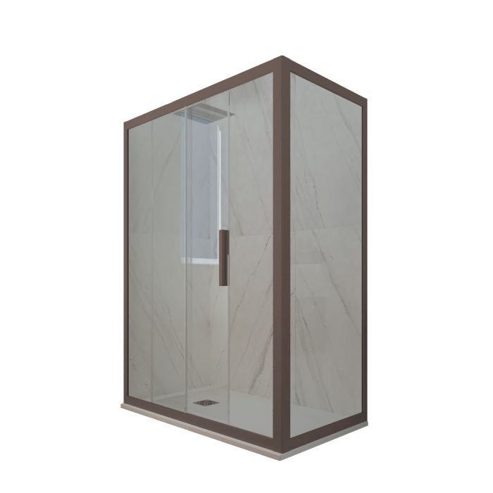 Box doccia 1 anta scorrevole H 200 Vetro Trasparente Profilo Chocolate mod. Deco Duo main product photo