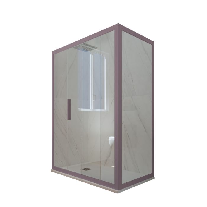 Box doccia 1 anta scorrevole H 200 Vetro Trasparente Profilo Lavanda mod. Deco Duo main product photo