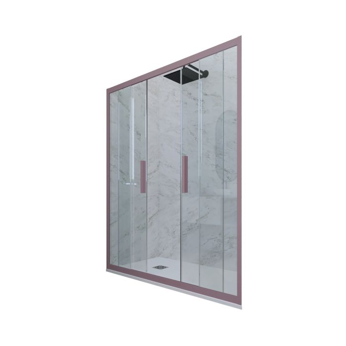 Porta doccia 2 ante scorrevoli H 200 Vetro Trasparente Profilo Lavanda mod. Glam main product photo