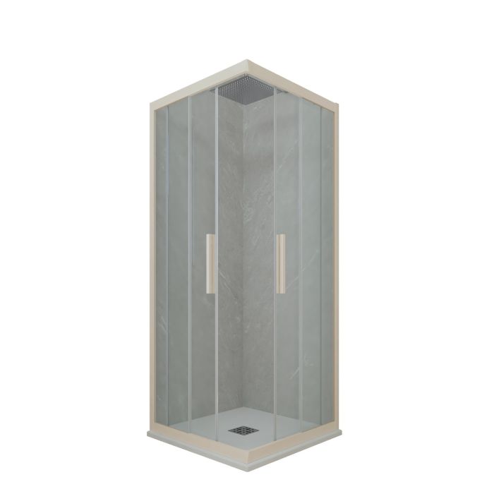 Box doccia angolare scorrevole H 200 Vetro Trasparente Profilo Champagne mod. Kolors main product photo