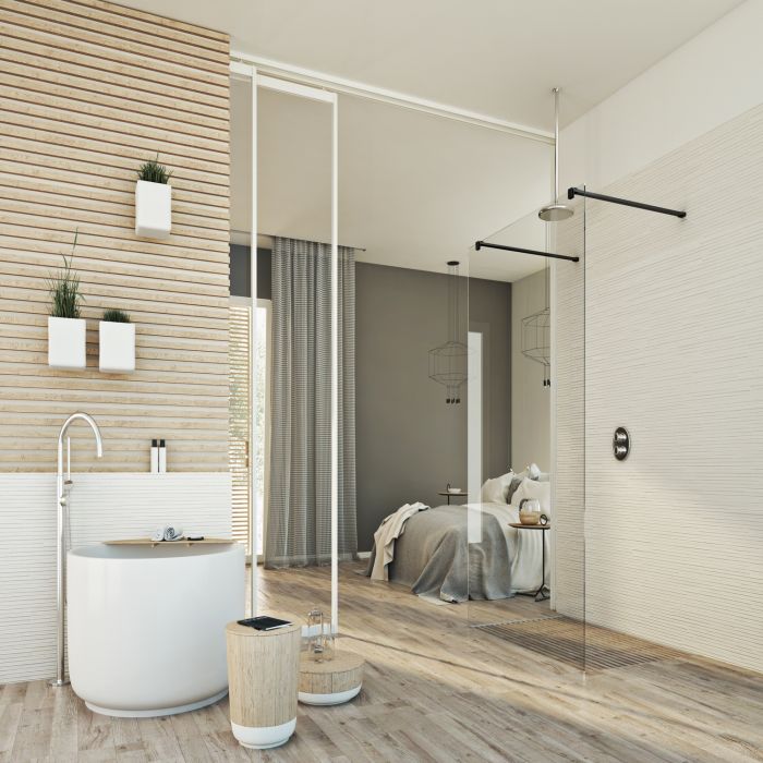 Parete Doccia mod. Walk in Black Free main product photo