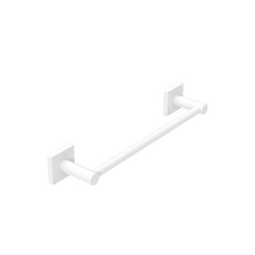Porta asciugamani 30 cm da parete Bianco Opaco in Acciaio verniciato Mod. Hotel Maison White
