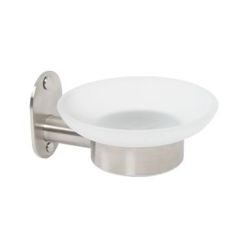 Porta sapone da parete Spazzolato in Acciaio Inox e vetro Mod. Blizz