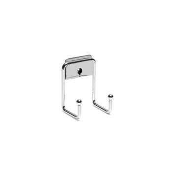 Appendiabito doppio da parete Cromo in Acciaio cromato Mod. Grip