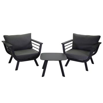 Salotto da Giardino in Alluminio Antracite   mod. Riverside