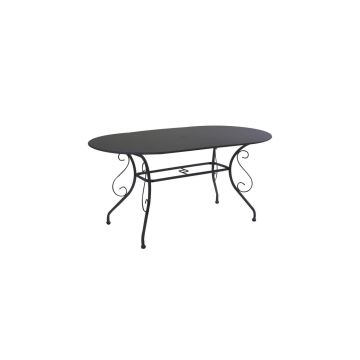 Tavolo in Metallo Antracite 160x90 cm 72 cm mod. New Old
